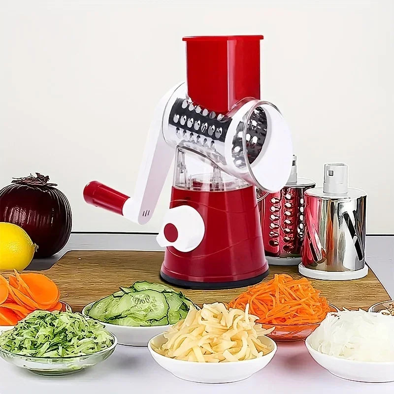 Slicing Grater Manual Rotary 3 In 1 Cheese Grater Food Blender Stainless Steel Potato Slice Chopper Processor Kitchen Accessorie