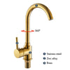 Luxury Gold Kitchen Faucet Gold Brass for Cold and Hot Mixer Tap Sink Faucet Vegetable Washing Basin Brushed Brass