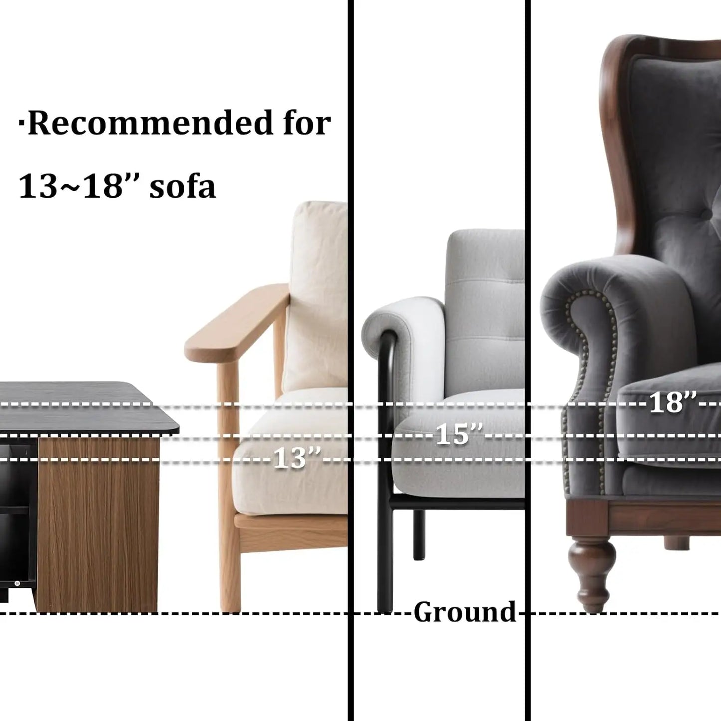 Extendable Coffee Table with Drawer 48-66'' Long Rectangle Mid Century Modern Coffee Table Large Storage Shelf Unique