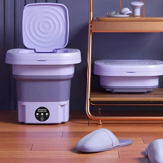 8L Portable Small Foldable Washing Machine with Spin Dryer For Socks Underwear Panties Washer Household Mini Washing Machine