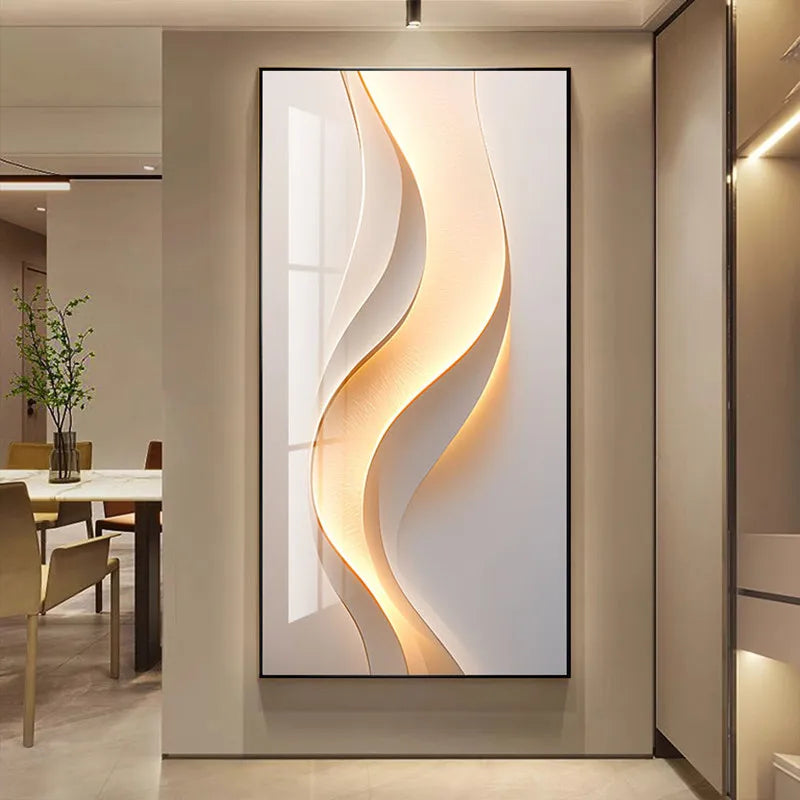 Modern Minimalist Mural Lamp Entrance Decoration Painting Facing Door High-End Hanging Painting Corridor Abstract Mural Hallway
