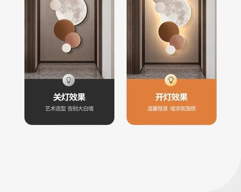 Porch decoration painting Wall lamp LED luminous light Corridor corridor hanging painting High grade wall painting Moon CX176DS