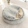 Cat Bed Long Plush Round Cat Bed Cat Warm House Soft Long Plush Pet Dog Bed For Small Dogs Cat Nest 2 In 1 Pet Bed Cushion