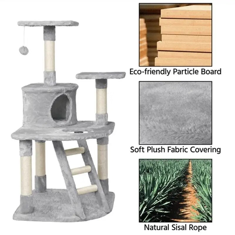 Cat Tree,48",with Condo, Scratching Post Tower,Tower Condo Furniture,Apartment,Kitten Amusement Platform,with Scratch Posts Toy