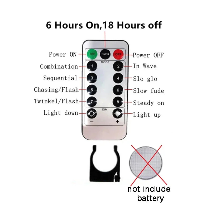 3M/6M LED Garland Curtain Lights 8 Modes USB Remote Control Fairy Lights String Wedding Christmas Decor for Home Bedroom Lamp
