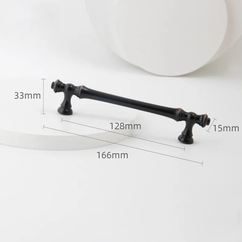 Zinc Alloy Cabinet Door Handles Gold Black Knobs Antique Drawer Pulls Vintage Kitchen Cupboard Handle Wardrobe Pull Hardware
