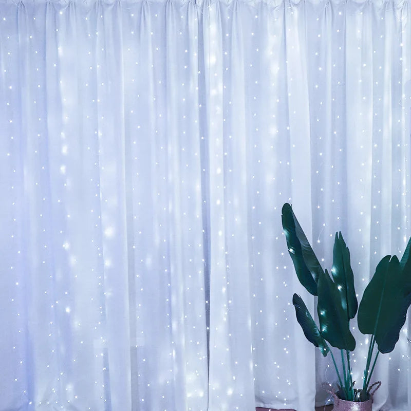 3M/6M LED Garland Curtain Lights 8 Modes USB Remote Control Fairy Lights String Wedding Christmas Decor for Home Bedroom Lamp