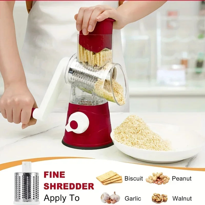 Slicing Grater Manual Rotary 3 In 1 Cheese Grater Food Blender Stainless Steel Potato Slice Chopper Processor Kitchen Accessorie