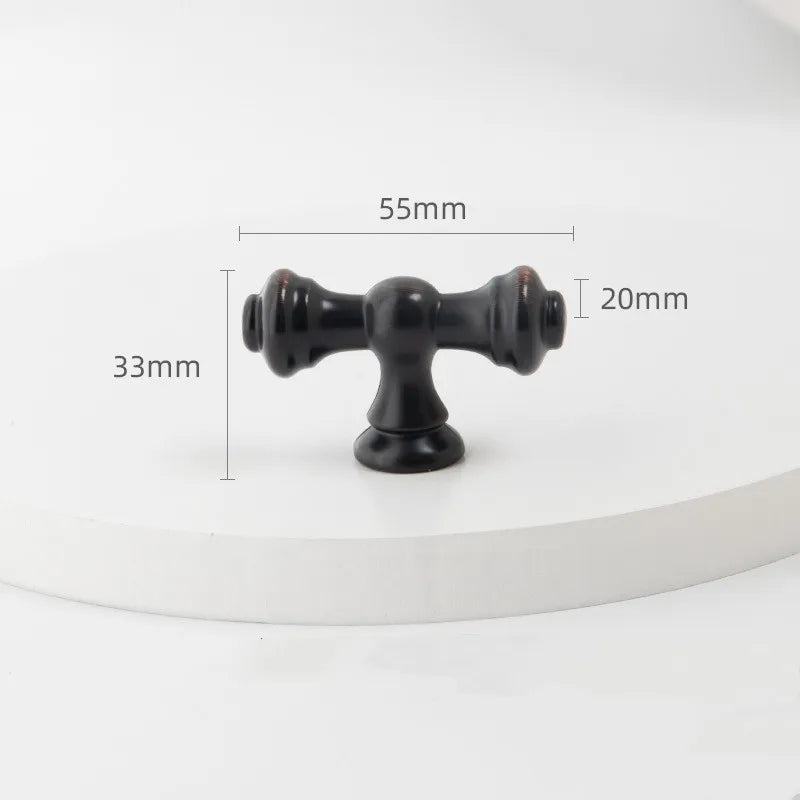 Zinc Alloy Cabinet Door Handles Gold Black Knobs Antique Drawer Pulls Vintage Kitchen Cupboard Handle Wardrobe Pull Hardware