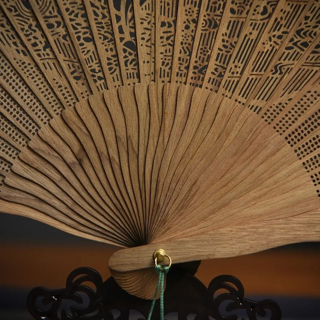 Hollowed Out Wooden Fan Fragrant Wood Fan Ancient Style Folding Wooden Classical Female Fan