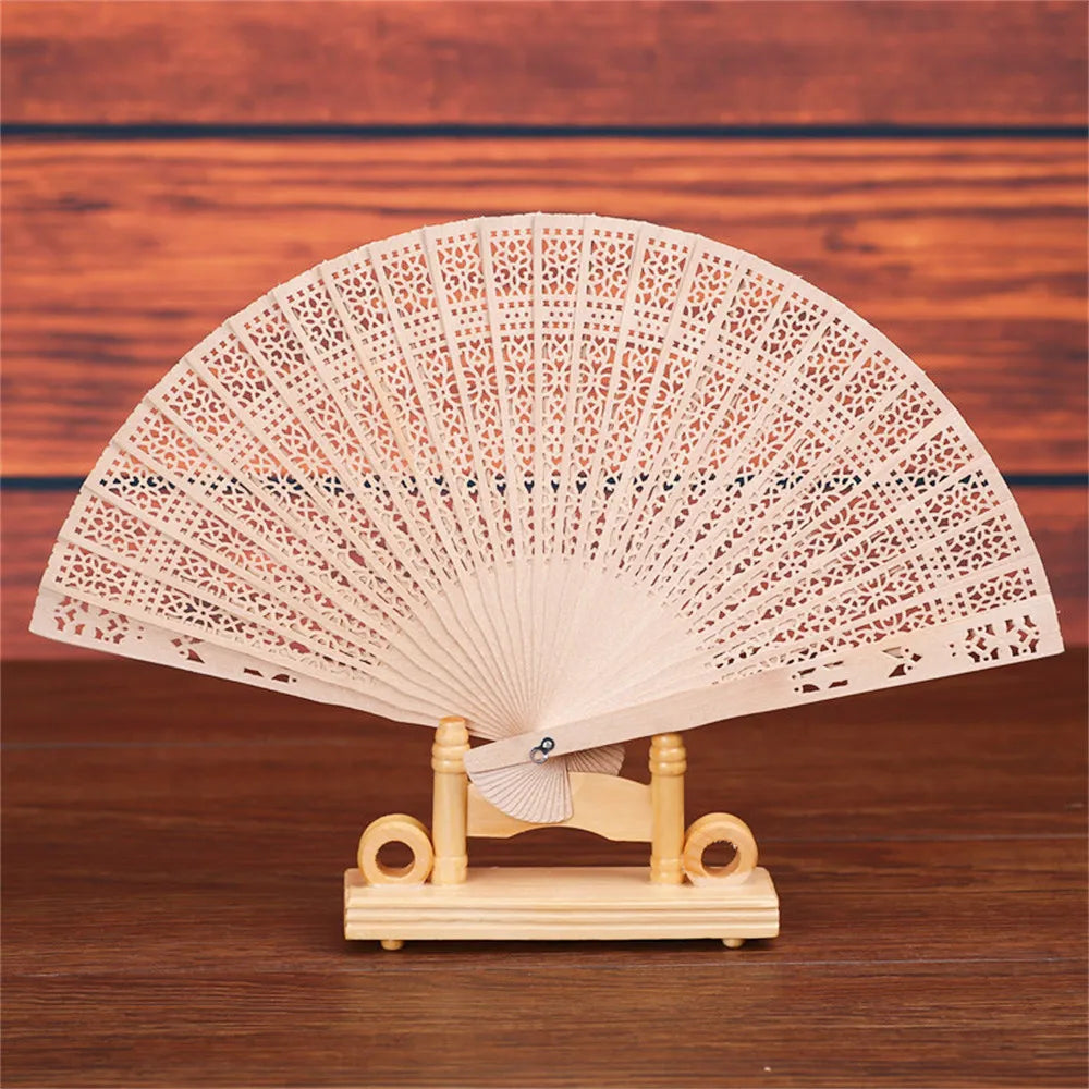 Personalized Portable Wooden Fan Wedding Favors Gifts For Guest Sandalwood Hand Fan Party Decoration 20cm Wood Folding Fan