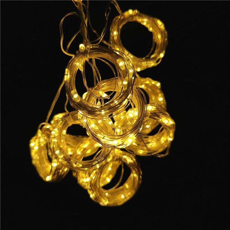 3M/6M LED Garland Curtain Lights 8 Modes USB Remote Control Fairy Lights String Wedding Christmas Decor for Home Bedroom Lamp