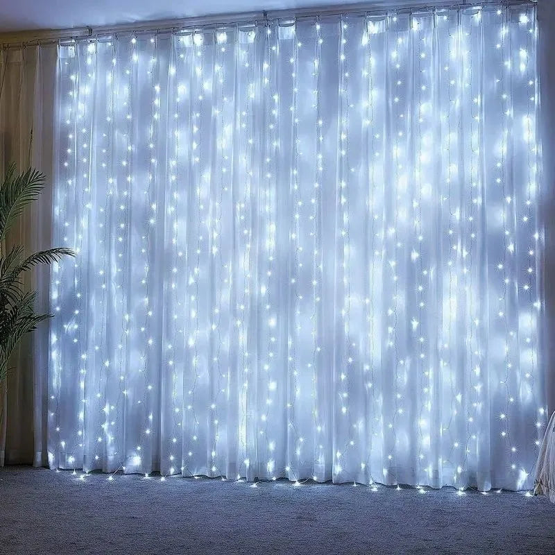 3M/6M LED Garland Curtain Lights 8 Modes USB Remote Control Fairy Lights String Wedding Christmas Decor for Home Bedroom Lamp