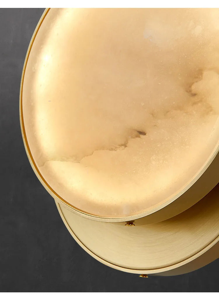 Round Marble Wall Lamp High-Grade Copper Indoor Lighting Living Room Bedroom Study Modern Minimalist Led Decor For Home