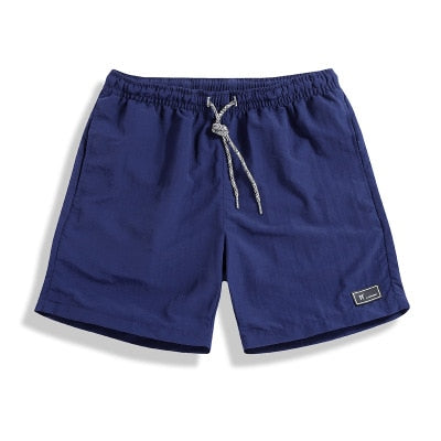 Men&#39;s Shorts Polyester Shorts for Men New 2021 Summer Solid Breathable Elastic Waist Casual Man Shorts Male Bermuda Homme