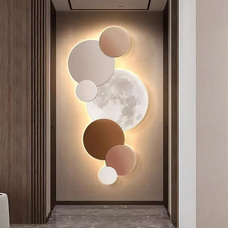 Porch decoration painting Wall lamp LED luminous light Corridor corridor hanging painting High grade wall painting Moon CX176DS