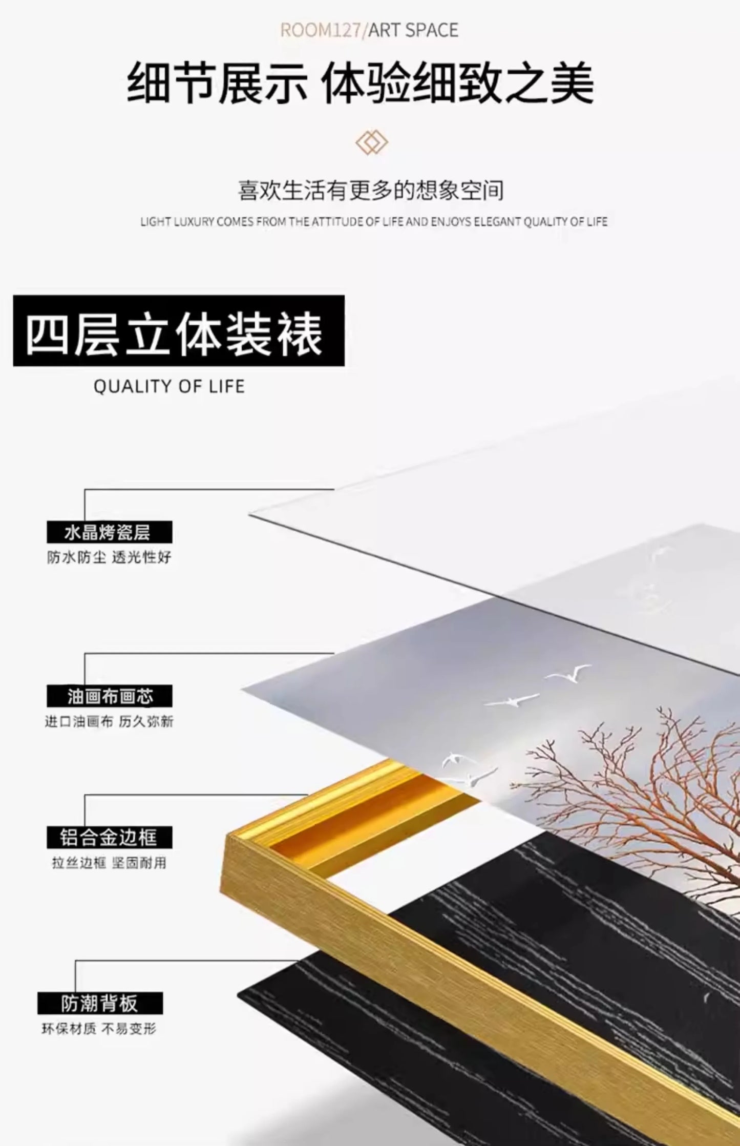 Modern Minimalist Mural Lamp Entrance Decoration Painting Facing Door High-End Hanging Painting Corridor Abstract Mural Hallway