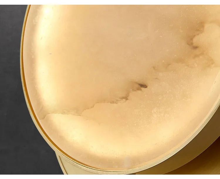 Round Marble Wall Lamp High-Grade Copper Indoor Lighting Living Room Bedroom Study Modern Minimalist Led Decor For Home