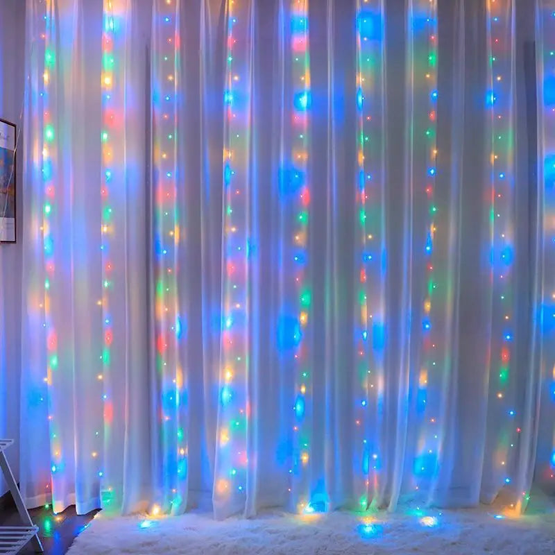 3M/6M LED Garland Curtain Lights 8 Modes USB Remote Control Fairy Lights String Wedding Christmas Decor for Home Bedroom Lamp