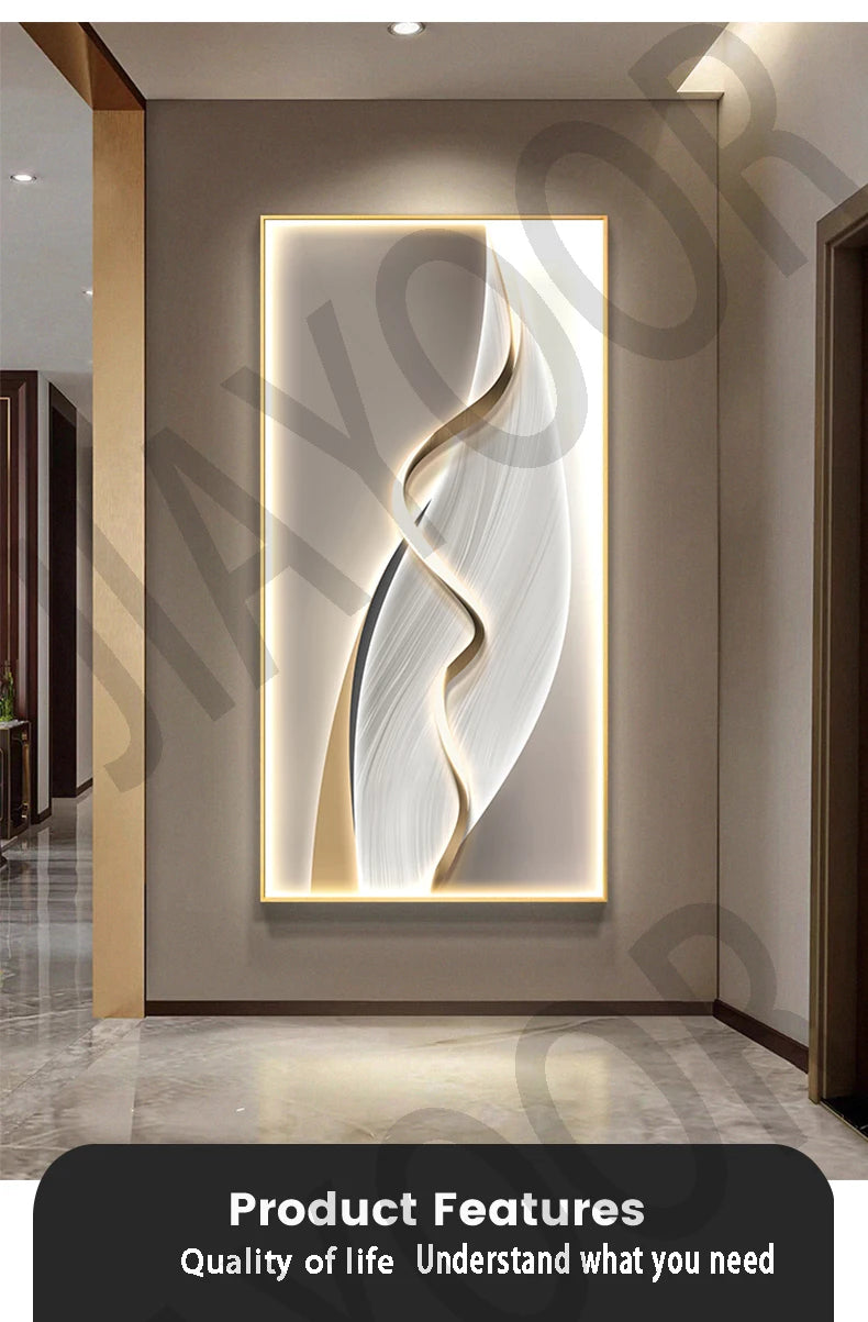 Entrance Foyer Decoration Painting Light Luxury High-end Ornament Led Room Light Interior Wall Lamp Home Decoration Item Picture
