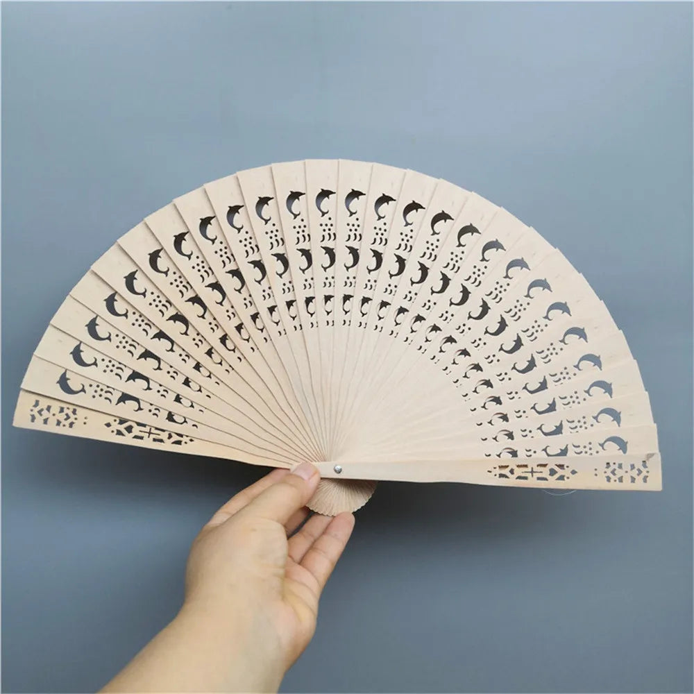 Personalized Portable Wooden Fan Wedding Favors Gifts For Guest Sandalwood Hand Fan Party Decoration 20cm Wood Folding Fan