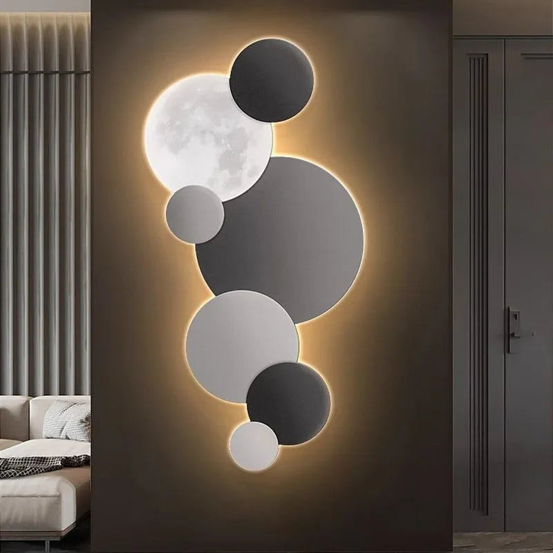Porch decoration painting Wall lamp LED luminous light Corridor corridor hanging painting High grade wall painting Moon CX176DS