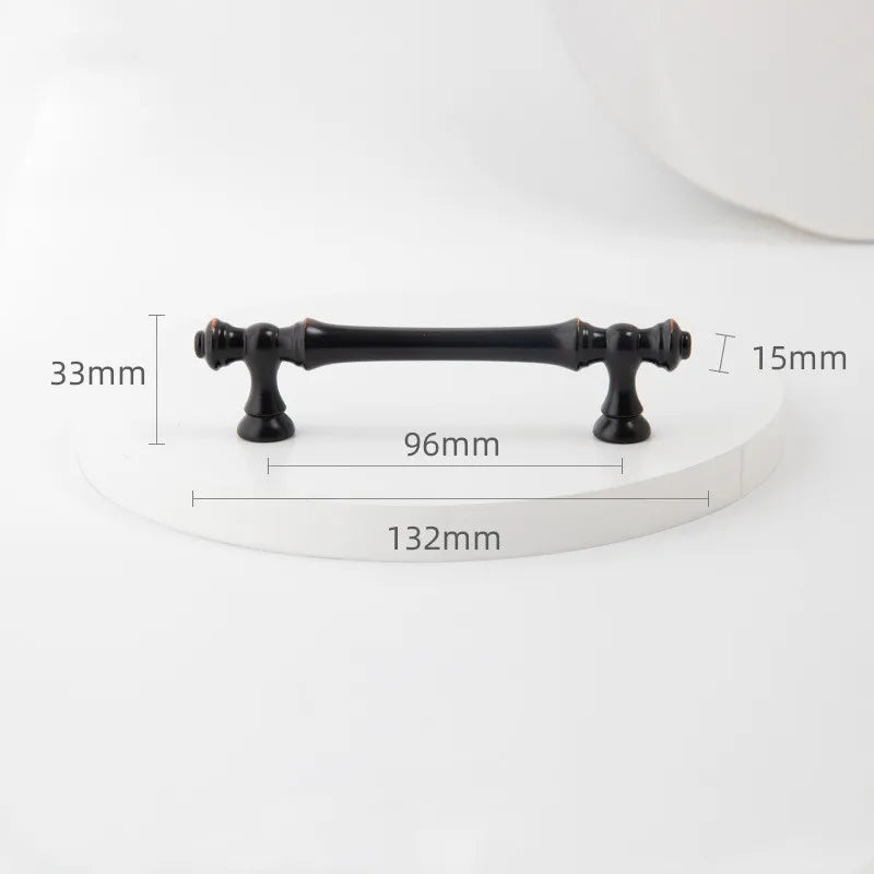Zinc Alloy Cabinet Door Handles Gold Black Knobs Antique Drawer Pulls Vintage Kitchen Cupboard Handle Wardrobe Pull Hardware