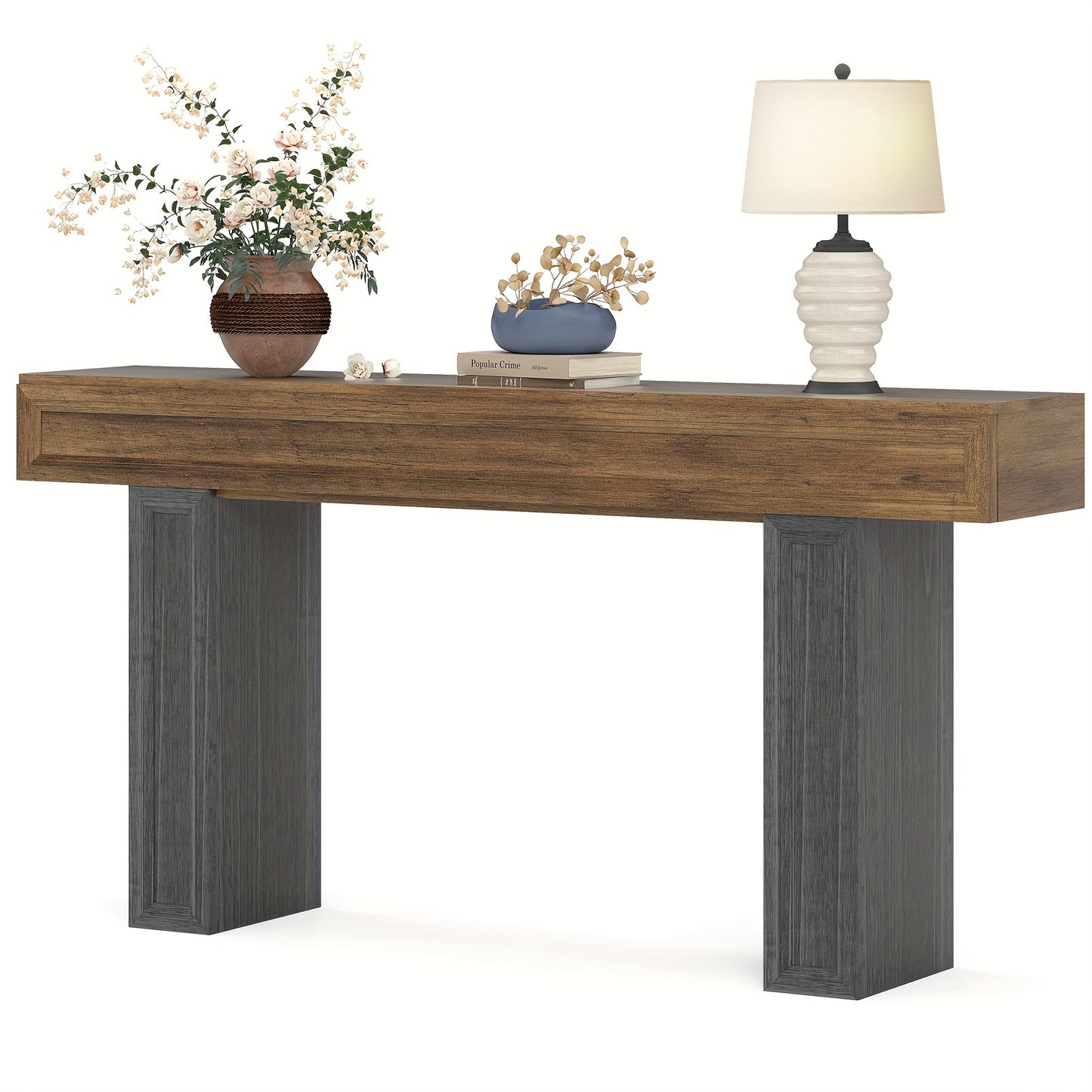 63-Inch Long Entryway Table, Modern Farmhouse Tables, Sofa Table Behind Couch, Console Table For Entryway & Living Room & Hallway