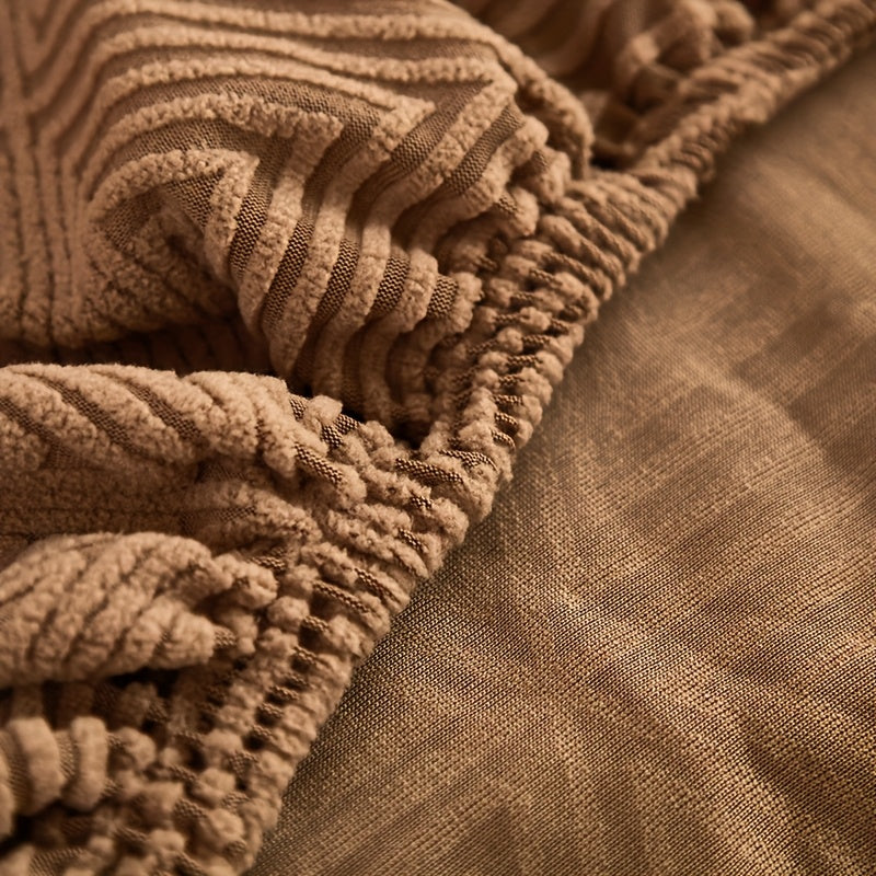 [Modern Sofa Cover] Thickened Modern Elastic 1pc Sofa Cover | Universal Four-Season Protector, 160g/m², Machine Washable, T-cushion Design, Polyester and Spandex Blend, with Elastic-band Closure