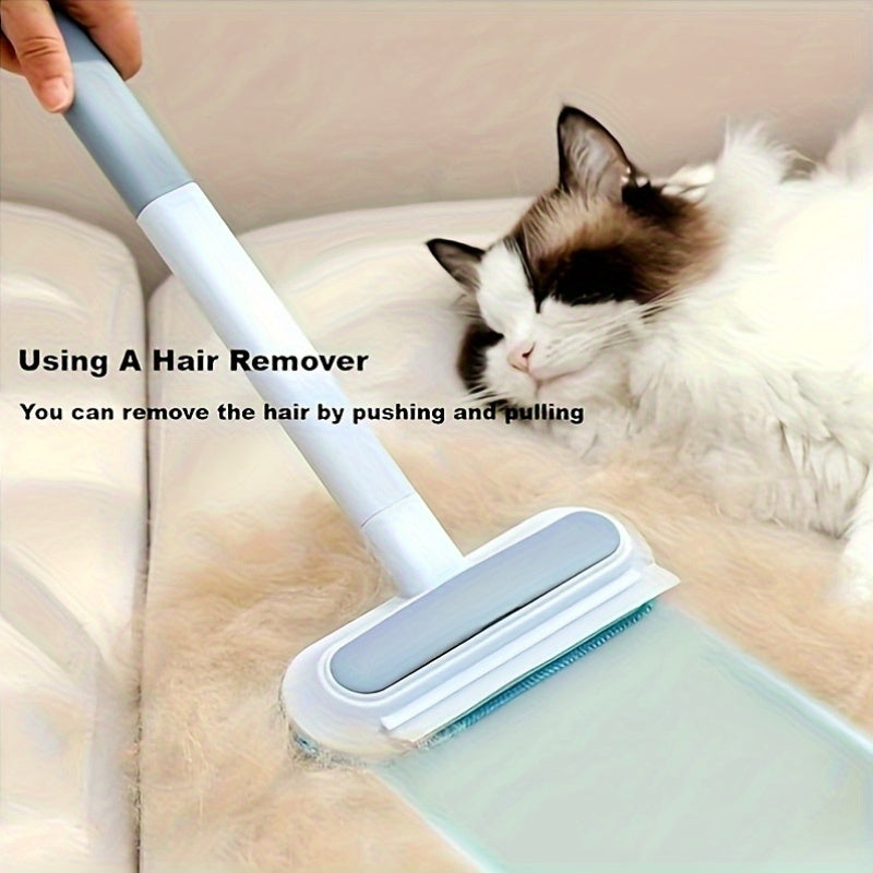 Two-in-One Pet Hair Remover Brush - Washable & Reusable, Ideal for Dog Hair on Carpets and Sofas, Suitable for Removing Sticky Pet Cat Hair from Sofa Beds and Carpets
