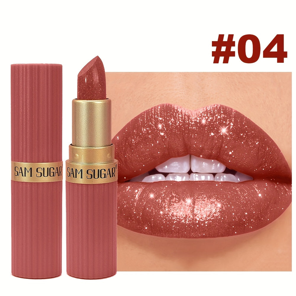 [Long-Lasting Lipstick] Waterproof, Long-Lasting 1pc of Coral Pearlescent Lipstick | Non-Sticky Formula, Easy to Apply for All Skin Types, Shimmer Lip Gloss