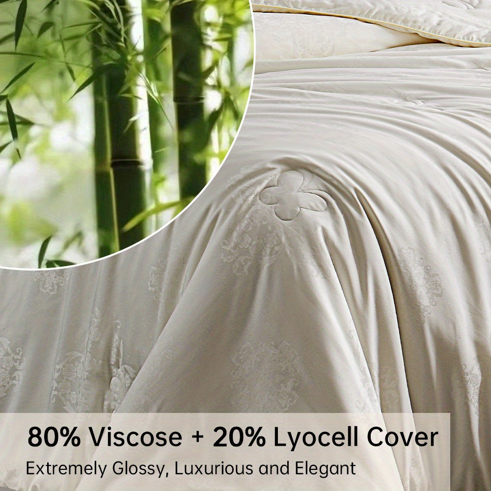 1pc Queen Size Luxury Mulberry Silk Comforter - All Season Lightweight Duvet Insert, Ultra Soft And Breathable Quilt, Ideal for Year-Round Use On Any Bed Temperature Regulating for All Season Comfort