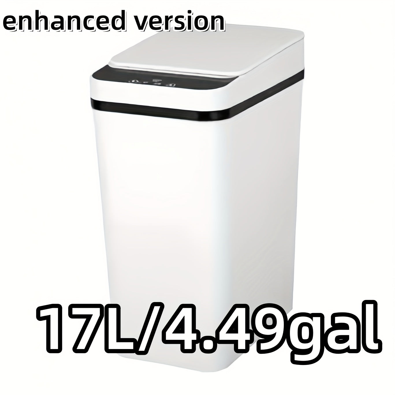 1 pack 17L/4.49gal Smart Kitchen Trash Can (enhanced version): multi-mode, kick-activated sensor, stay-open/closed button. AA batteries (not included), modern design - ideal for home, office, bathroom/kitchen, top Halloween/C