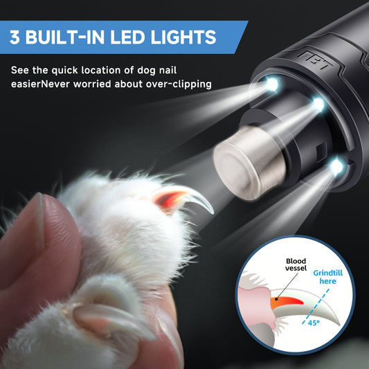 Top F3 Pet Nail Grinder with Light, Electric Cat And Dog Nail Clipper, Pet Nail Clipper.