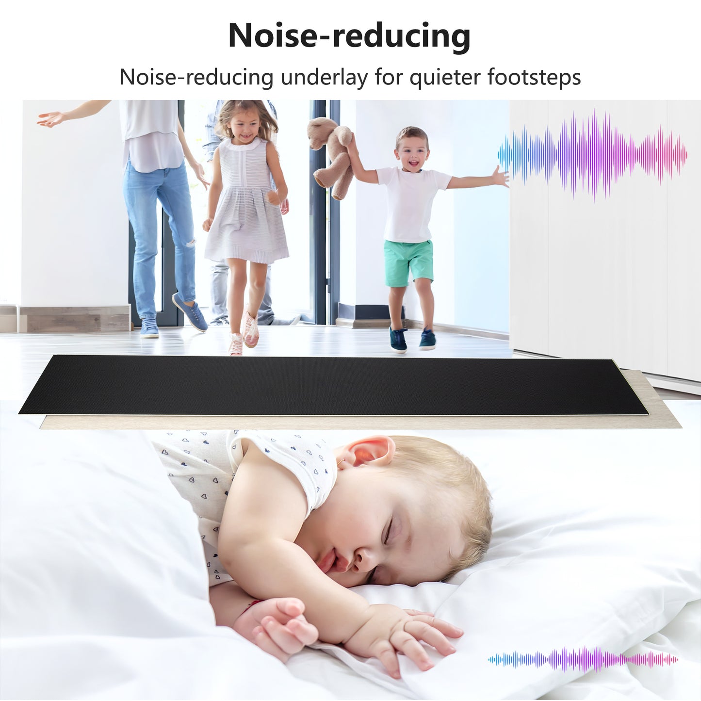 10-Pack Click-Lock Flooring Planks, 48" x 7.2" Waterproof and Wear-Resistant Composite Panels