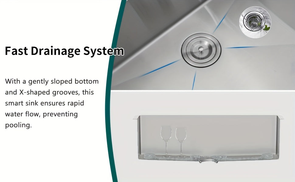 30 Inch Undermount Kitchen Sink - Delironexu 18 Gauge Stainless Steel Handmade Single Bowl Kitchen Sinks With Brushed Finish, Modern Sink, 30"x18"x9", Sink Only