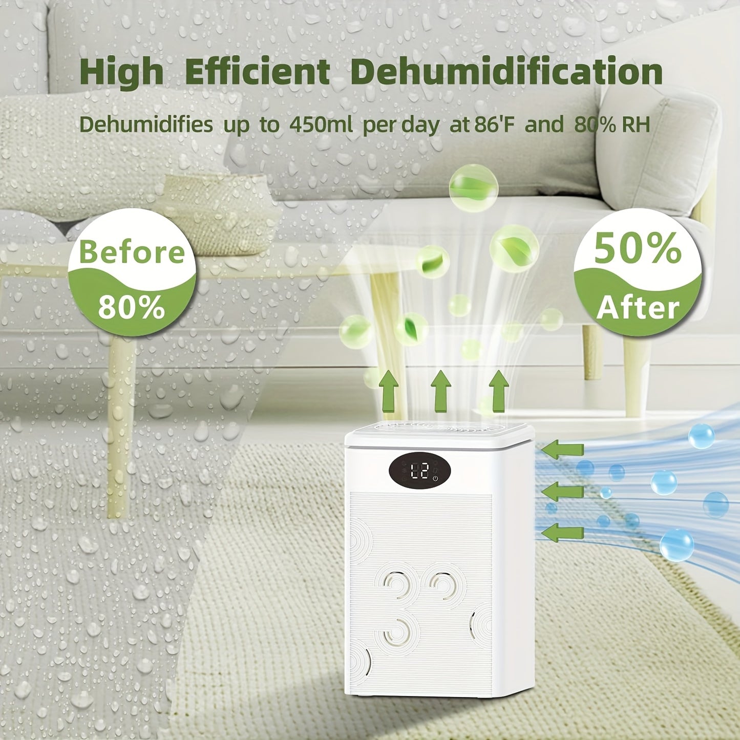 Small Dehumidifier for Home, Quiet 75oz Portable Dehumidifiers for Bedroom, Bathroom, Basement, RV with Sleep Mode, Timer, 7 LED Colors, Auto Shut-Off, Energy Efficient, Covers Up to 500 Sq.ft