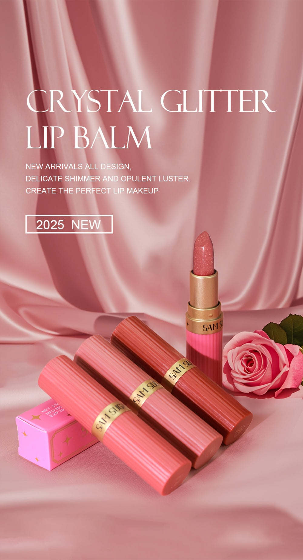 [Long-Lasting Lipstick] Waterproof, Long-Lasting 1pc of Coral Pearlescent Lipstick | Non-Sticky Formula, Easy to Apply for All Skin Types, Shimmer Lip Gloss
