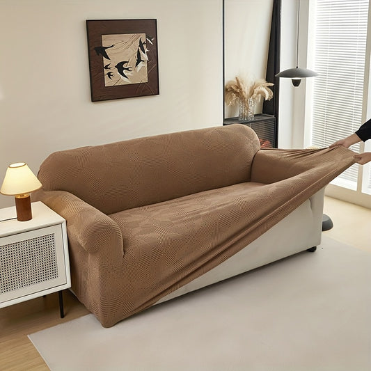 [Modern Sofa Cover] Thickened Modern Elastic 1pc Sofa Cover | Universal Four-Season Protector, 160g/m², Machine Washable, T-cushion Design, Polyester and Spandex Blend, with Elastic-band Closure