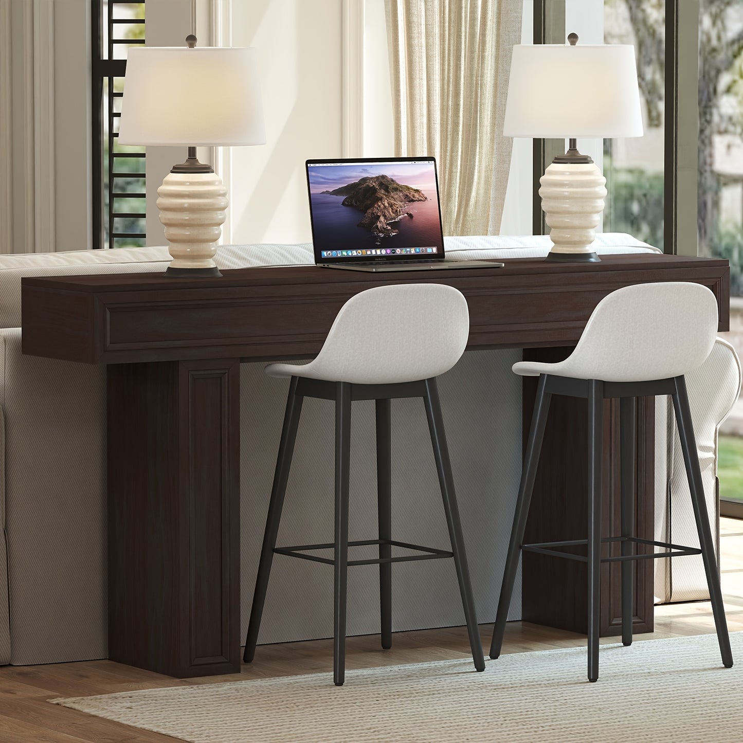 63-Inch Long Entryway Table, Modern Farmhouse Tables, Sofa Table Behind Couch, Console Table For Entryway & Living Room & Hallway