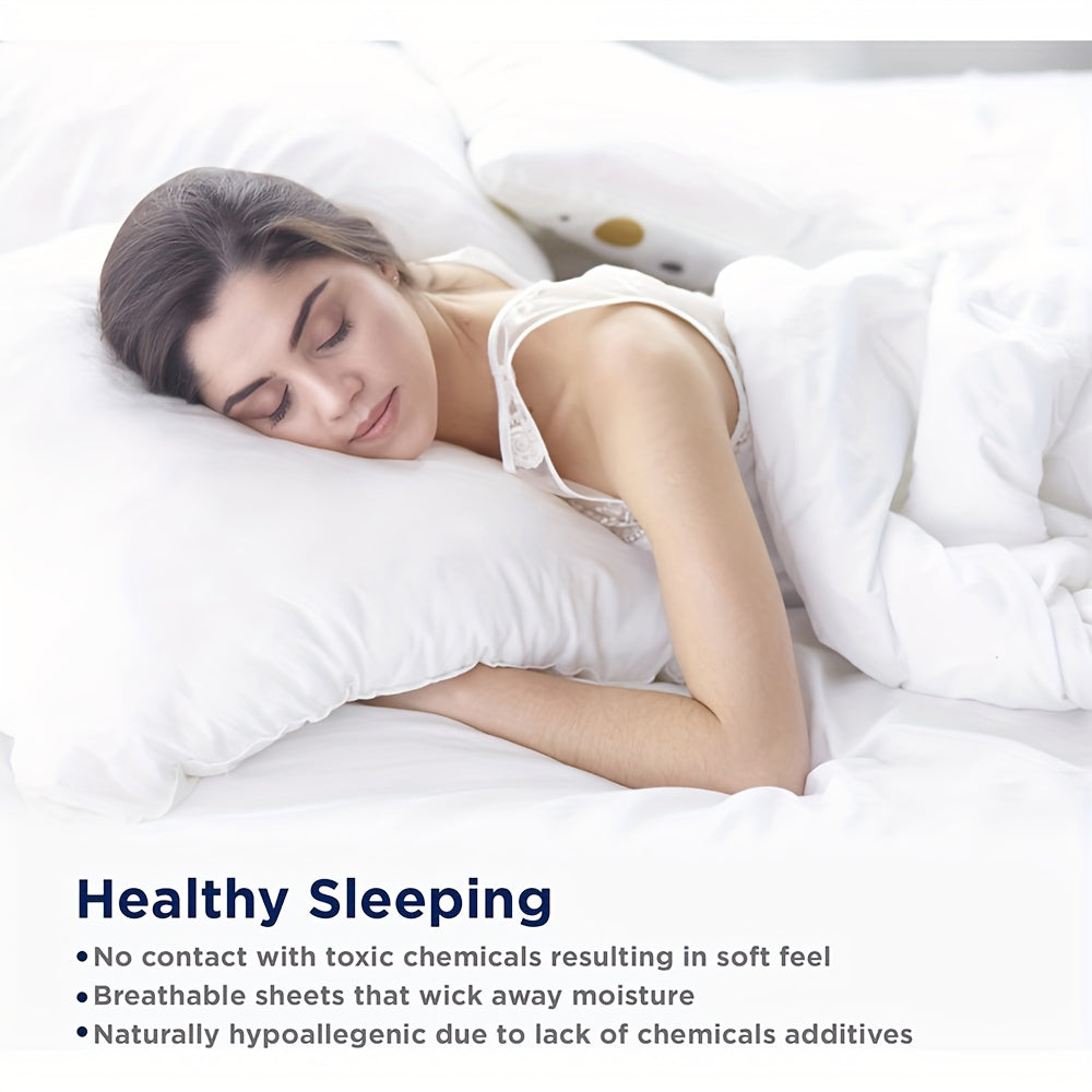 4pcs Bamboo Cooling Bed Sheets Sets Queen Size - Ultra Soft & Luxuriously Cooling, 17" Deep Pocket, Double Stitching, Perfect For Hot Sleepers - Queen Bed Sheets