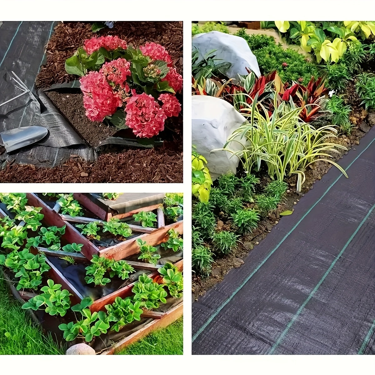 1pc Heavy-Duty Weed Barrier Fabric - 196.85inch x 39.37inch & 78.74inch x 39.37inch Black Woven Landscape Cloth, Suitable for Gardens, Flower Beds, Vegetable Patches, Driveways, and Farm Weeding Control