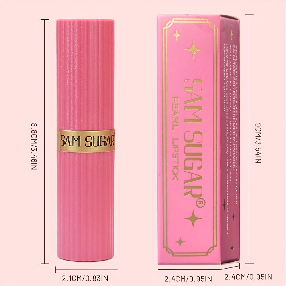 [Long-Lasting Lipstick] Waterproof, Long-Lasting 1pc of Coral Pearlescent Lipstick | Non-Sticky Formula, Easy to Apply for All Skin Types, Shimmer Lip Gloss