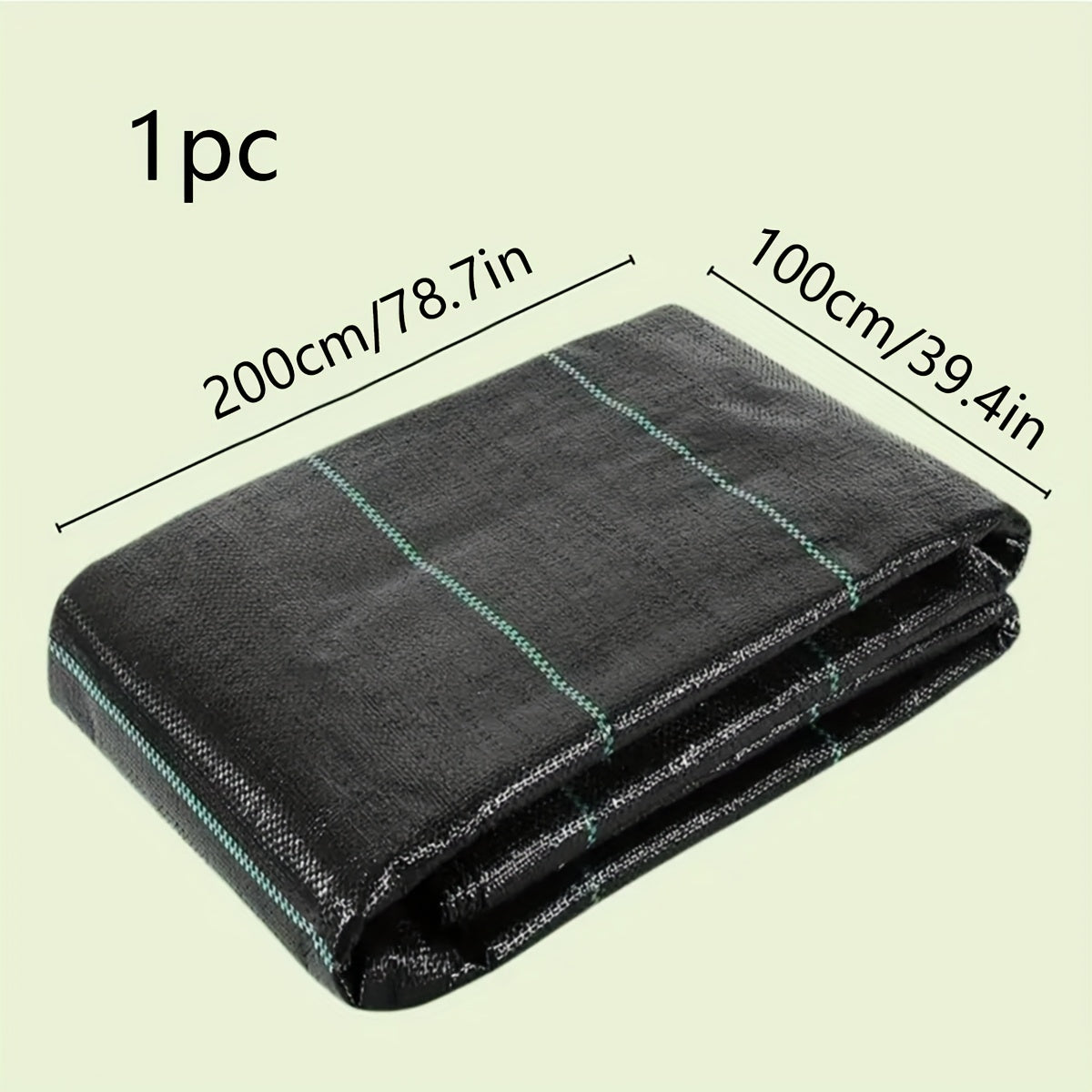 1pc Heavy-Duty Weed Barrier Fabric - 196.85inch x 39.37inch & 78.74inch x 39.37inch Black Woven Landscape Cloth, Suitable for Gardens, Flower Beds, Vegetable Patches, Driveways, and Farm Weeding Control