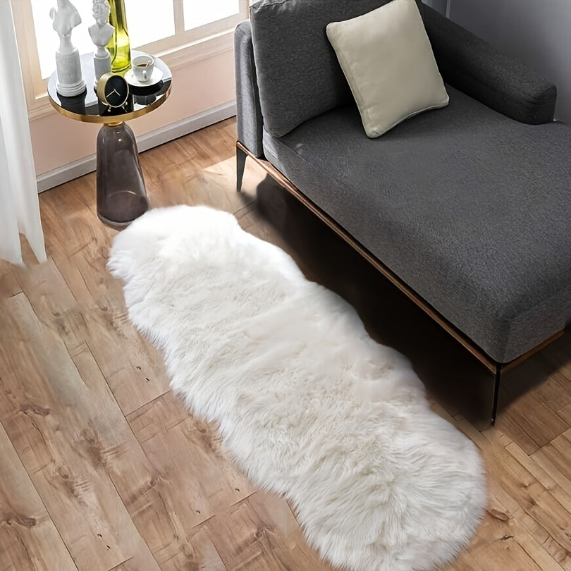 Soft Fluffy Mat - Beige/Neutral Colors, Plush Texture Mat for Living Room, Bedroom, Entryway - Machine Washable Modern Mat - Multi-Size Options Available