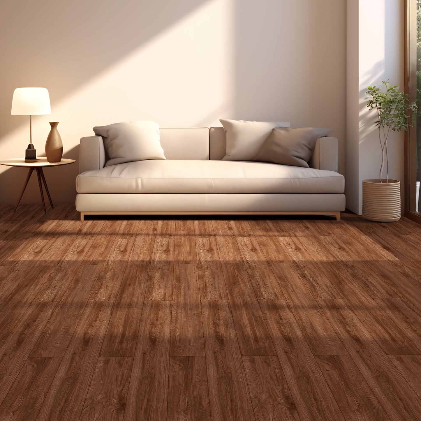 10-Pack Click-Lock Flooring Planks, 48" x 7.2" Waterproof and Wear-Resistant Composite Panels