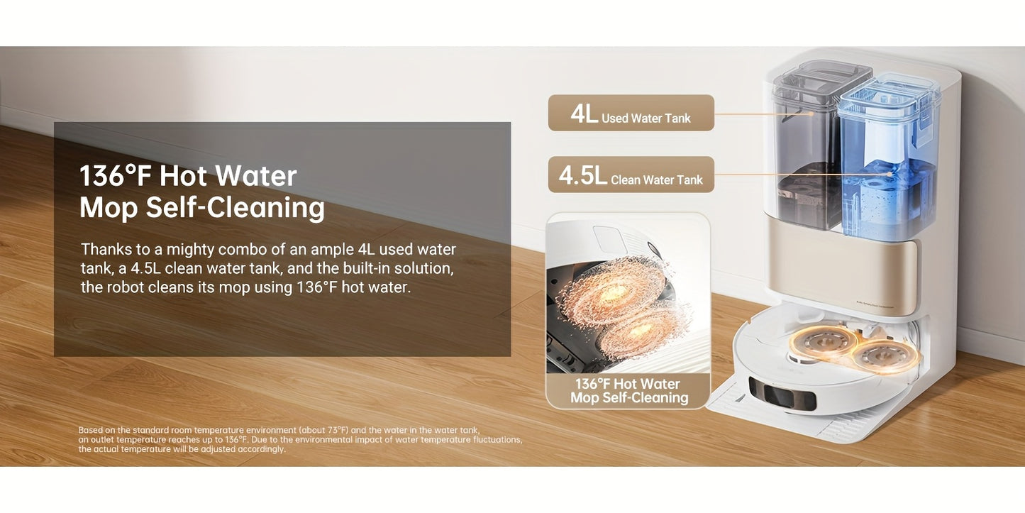 Dreame L10s Pro Ultra Heat Robot Vacuum and Mop Combo with 7000Pa Powerful Suction, AI Navigation & Obstacle avoidance, Auto-Cleaning System, 136°F Hot Mop, Wi-Fi/Wireless, for Hard Floors, Carpets, Pet Hair - Compatible wit