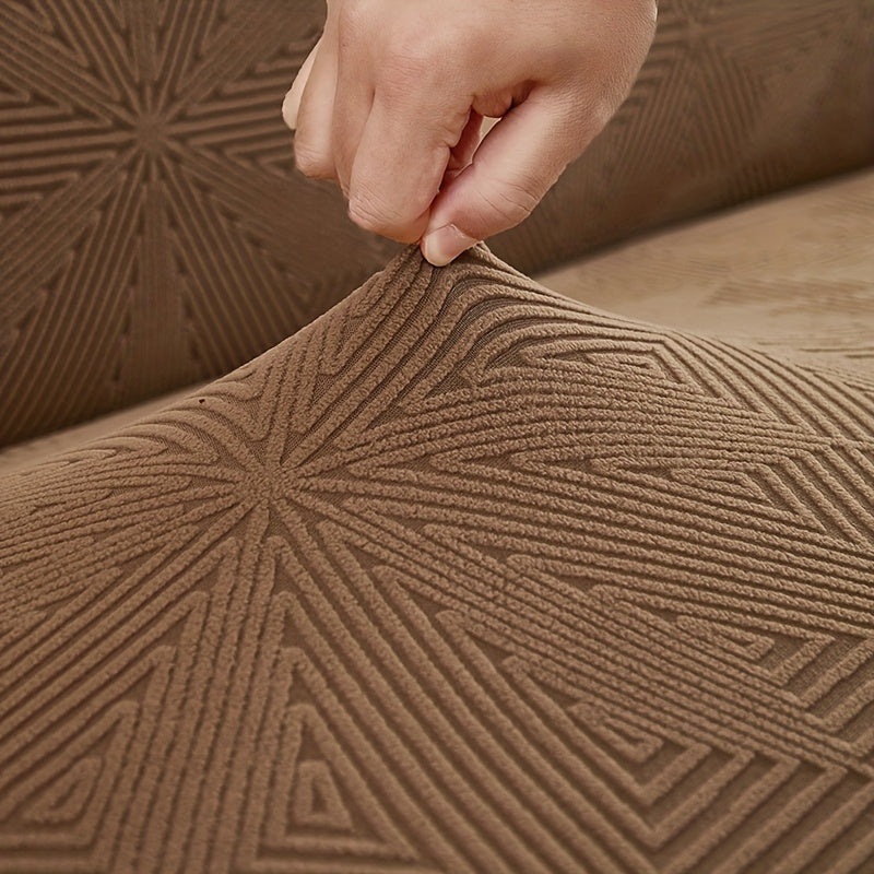 [Modern Sofa Cover] Thickened Modern Elastic 1pc Sofa Cover | Universal Four-Season Protector, 160g/m², Machine Washable, T-cushion Design, Polyester and Spandex Blend, with Elastic-band Closure