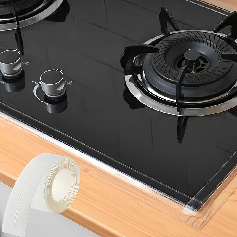 2 Rolls of Silicone Kitchen and Bathroom Waterproof Tape, Kitchen Seam Sealing Strip, Transparent Waterproof Strip, Bathroom Toilet Gap Wall Corner Line Sticker Tape, Suitable for Sink Gap, Durable Material, Ideal Choice for