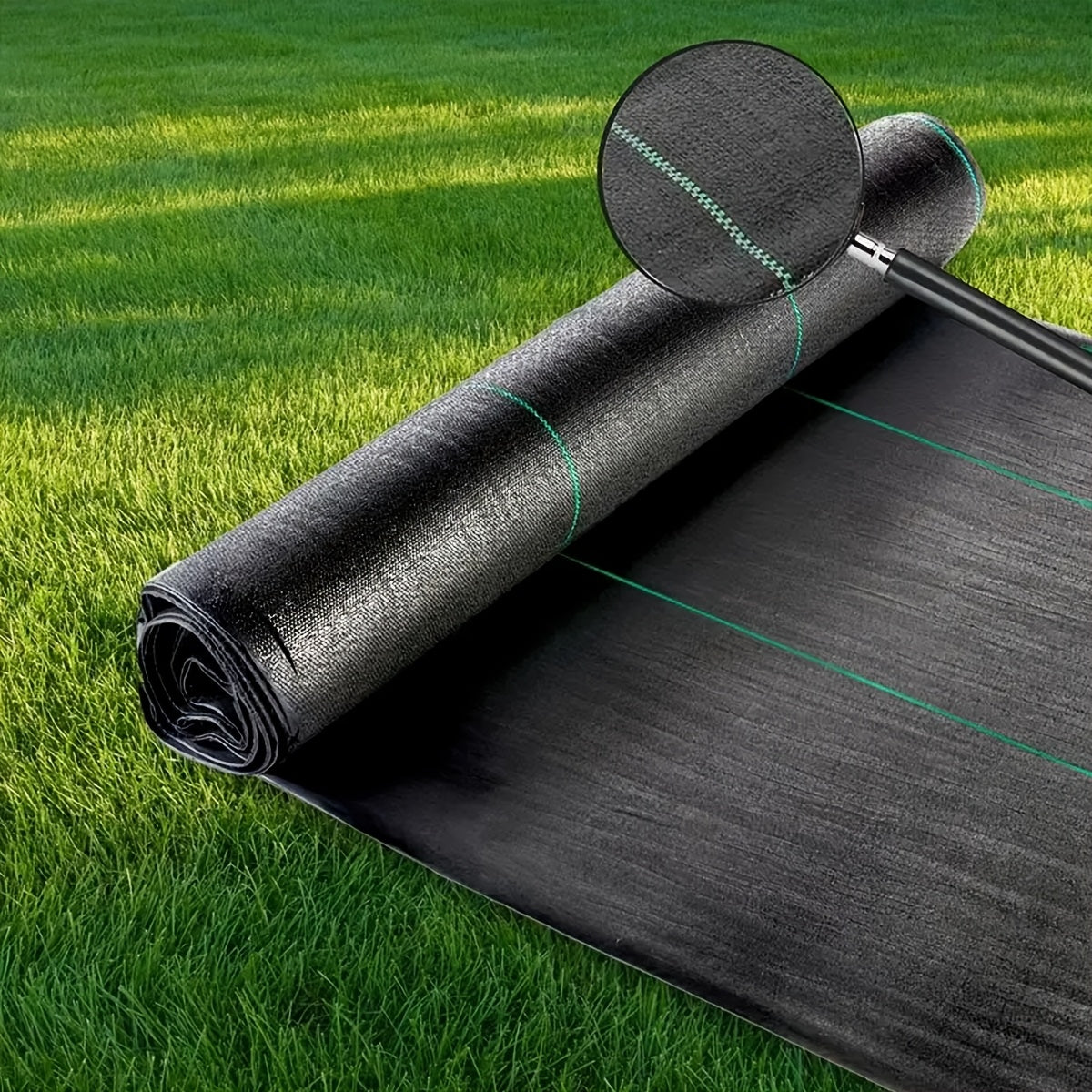 1pc Heavy-Duty Weed Barrier Fabric - 196.85inch x 39.37inch & 78.74inch x 39.37inch Black Woven Landscape Cloth, Suitable for Gardens, Flower Beds, Vegetable Patches, Driveways, and Farm Weeding Control